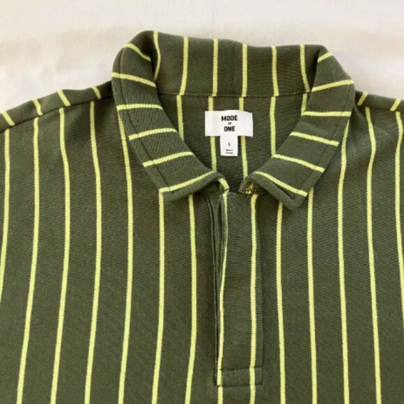 Mode of One Men's Long Sleeve French Terry Shirt Wild Ivy Size L - Picture 6 of 6